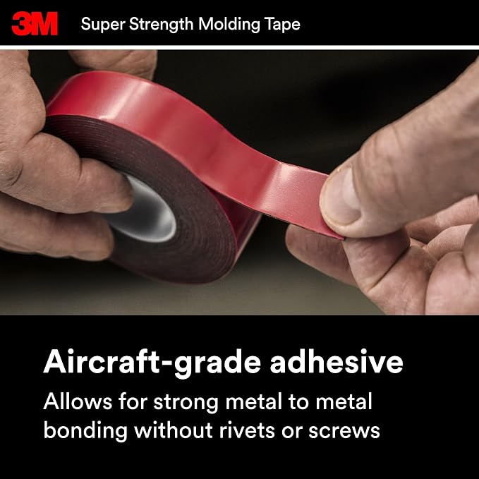 3M Super-Strength Molding Tape, 1/2 in x 15 ft, High Strength Double-Sided - Image 9