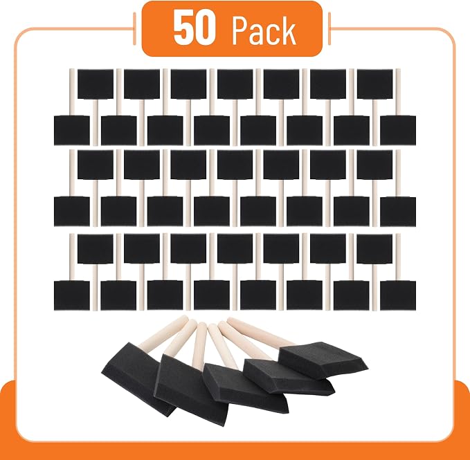 Bates- Foam Paint Brushes, 50 Pack, Sponge Paint Brush - Image 2
