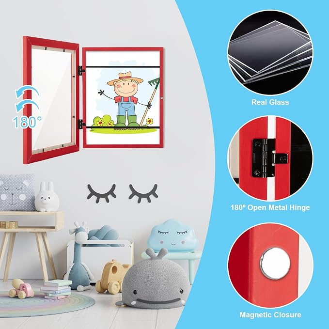 Kids Art Frames, 8.5x11 Front Opening Kids Artwork Frames Changeable, Holds 50 - Image 6