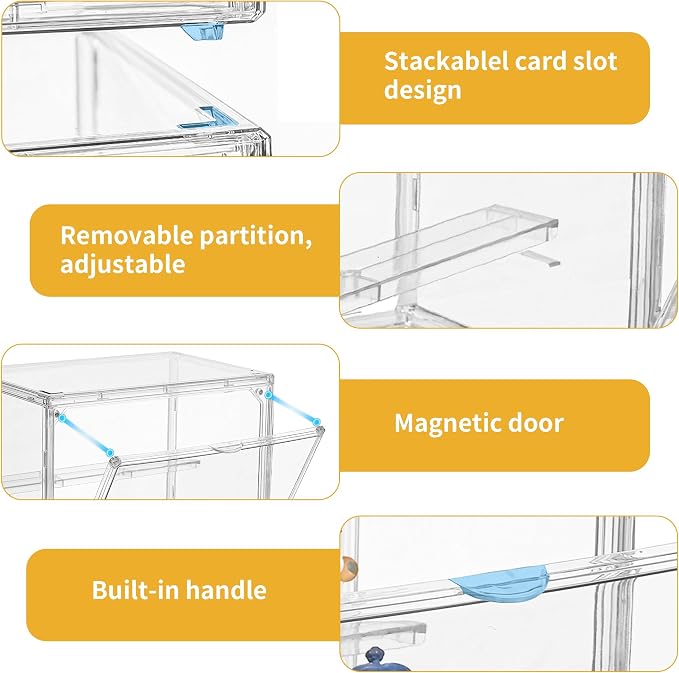 Acrylic Display Case for Collectibles 3 Tier, Small Clear Display Box 4pack | 2 - Image 3