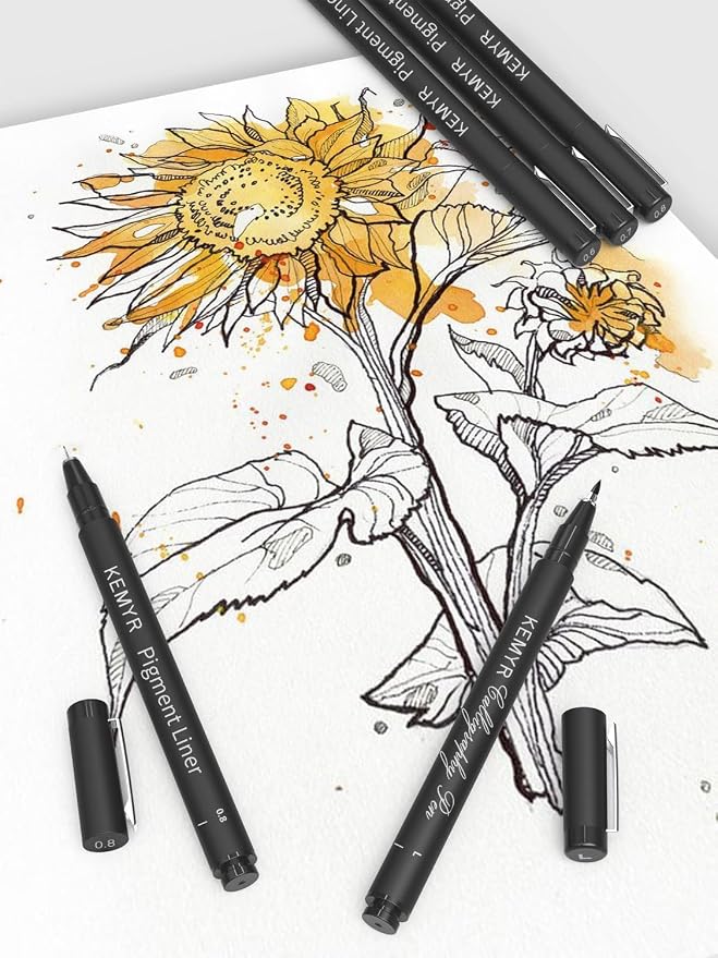 KEMYR 9 Micro Fine liner Drawing Art Pens Calligraphy Pens: 0.05mm-BR Size - Image 6