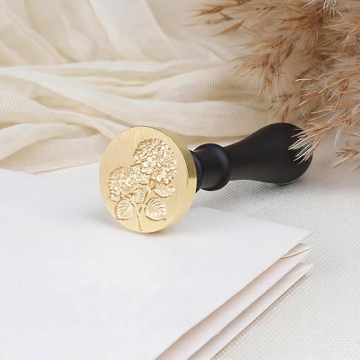 UNIQOOO 3D Embossed Relief Double Hydrangea Flowers Wax Seal Stamp - Image 2