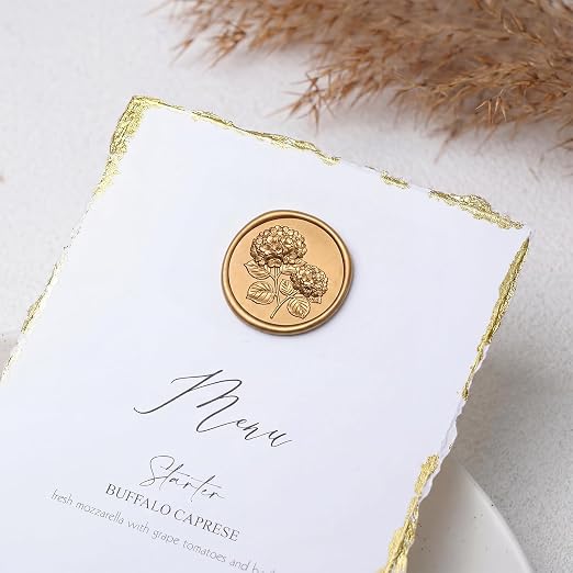UNIQOOO 3D Embossed Relief Double Hydrangea Flowers Wax Seal Stamp - Image 6