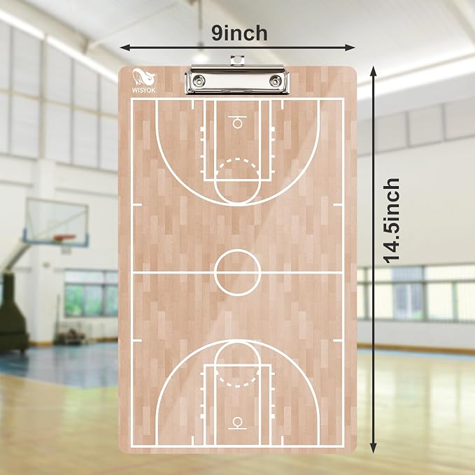 WISYOK Double-Sided Basketball Coaching Clipboard, Dry Erase Board - Image 2