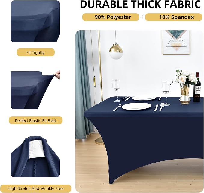 2-Pack 6ft Spandex Table Covers - Image 2