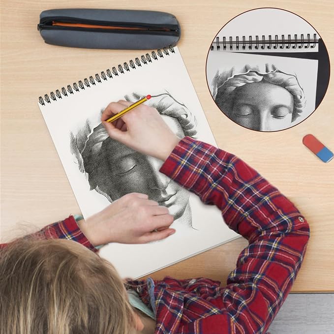 10 Pack Sketch Book, 8.5x11 Inch Top Spiral Sketchbook 60 Sheets Each, - Image 5