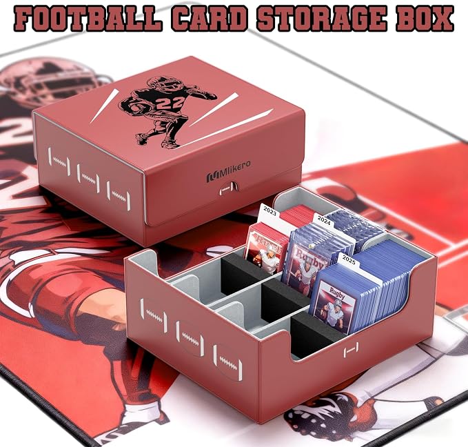 Mlikero Football Card Storage Box, Trading Card Storage Box Oversized Fits - Image 2