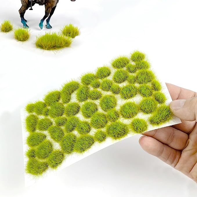 Woohome 78 PCS Static Grass Tuft 2 Size Model Grass Tufts Green Miniature Grass - Image 6