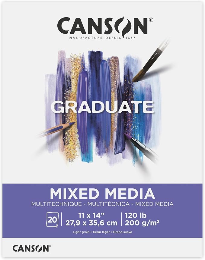 Canson Graduate Mixed Media Pad, 11x14 inch, 20 Sheets | Artist Paper by Unknown
