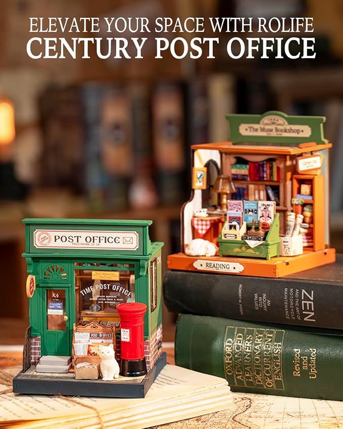 Rolife DIY Mini Building House Miniature Kit-Century Post Office, Miniature - Image 4