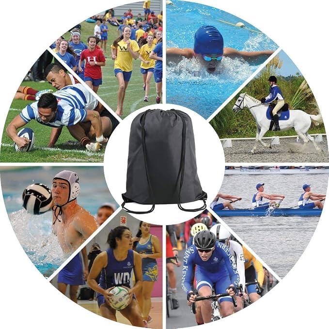 BeeGreen Black Drawstring Backpack Bags Bulk 2 Pack X-Large 22.4" L x 17.5" W - Image 6