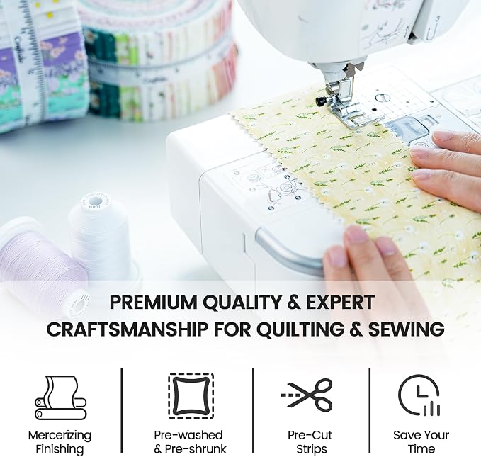 Craftido-20 Options-100% Cotton Jelly Roll Fabric Precut Strips - Image 7