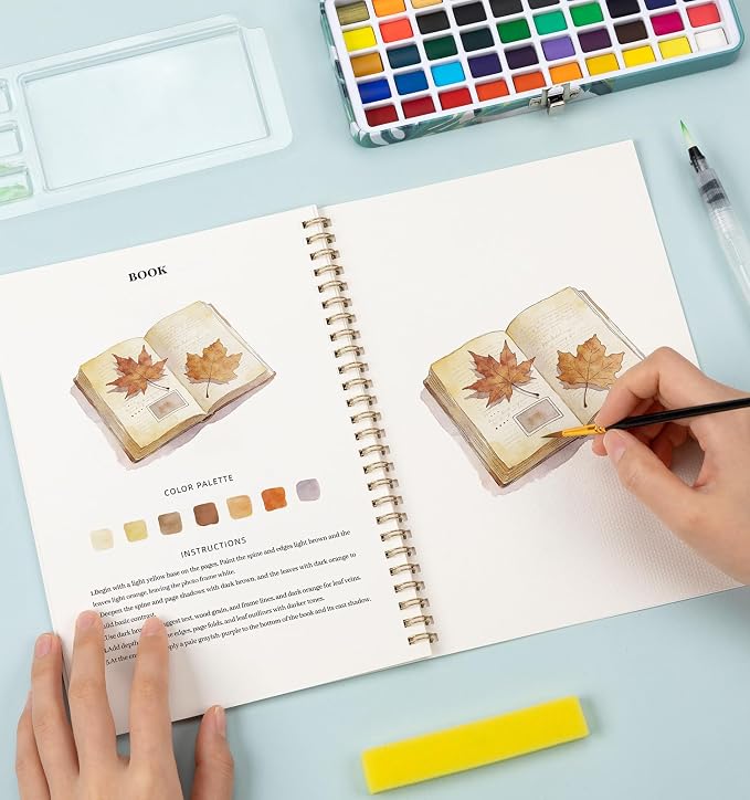 Watercolor Workbook, Water Coloring Book, 12 Different Patterns of Original DIY - Image 7
