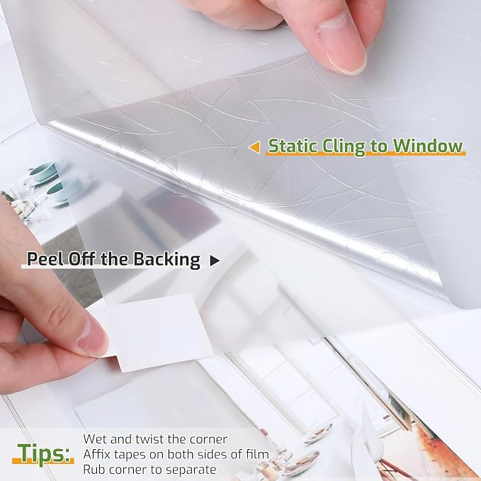 LUTE Rainbow Window Privacy Film, Stained Cling, 17.5" x 118.1" | 3D Decorative - Image 8
