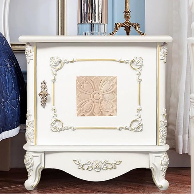 4PCS Square Wood Appliques Onlays Decorative - Image 3