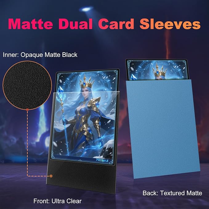 200 Pack Card Sleeves, Matte Dual Trading Card Sleeves - Image 2