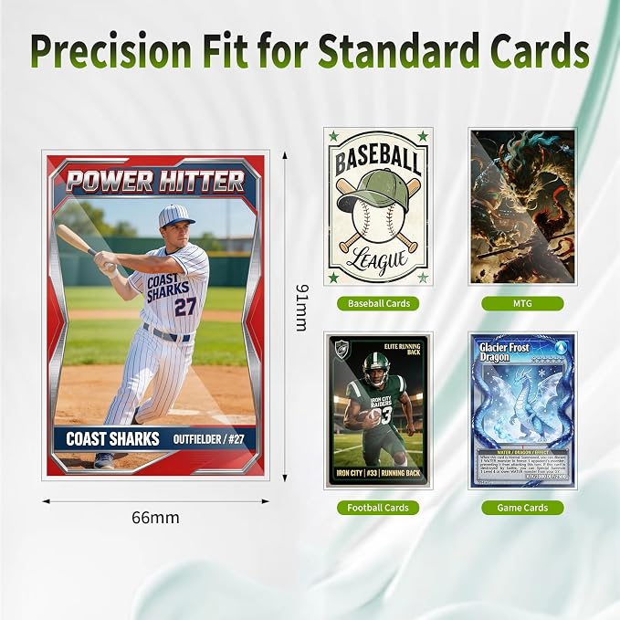 2400 Counts Card Sleeves for Trading Cards, Soft Penny Sleeves Clear Baseball - Image 2