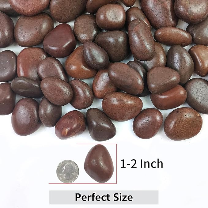 YISZM 10lbs Red River Rocks, 1-2 Inch Natural Pebbles - Image 2