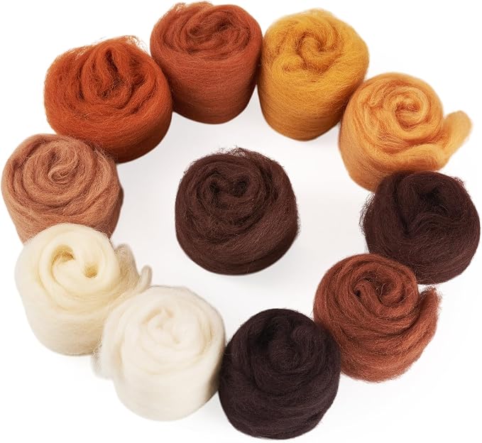 FASHEWELRY 1.94 oz Wool Roving for Needle Felting Kit 11 Colors Felting Wool - Image 7