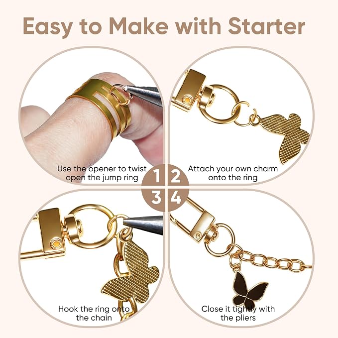 WDXIUE Keychain Making Kit, Charms Lip Gloss Key Chain Bracelet Design Set - Image 5