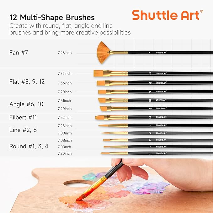 Shuttle Art Acrylic Paint, 42 Colors Acrylic Paint Set - Image 8