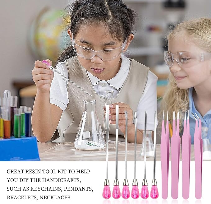 11 Pcs Silicone Resin Mold Tools Set Stirring Needle Spoon Tool Tweezers - Image 5