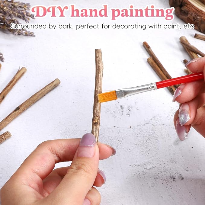 IMIKEYA 100Pcs Wood Log Sticks, 4 Inch Crafts Sticks, | Natural Twigs Sticks - Image 7