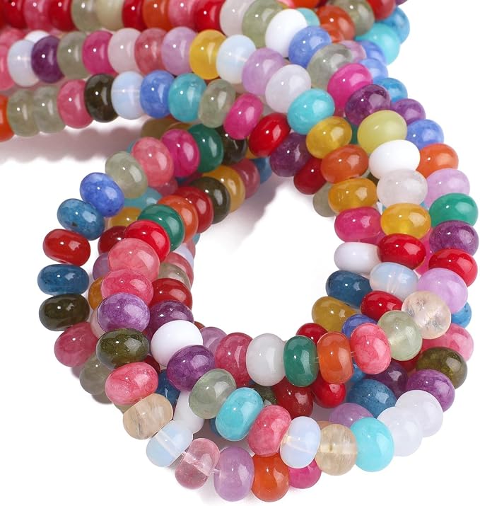 Songxi 5x8mm Natural Mixed Color Stone Rondelle Beads, Gemstone - Image 8