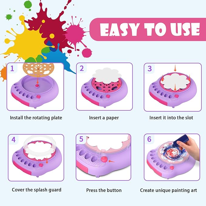 Spin Art Machine for Kids, Paint Spinner Arts & Crafts Kit for Ages 4-12 | - Image 7