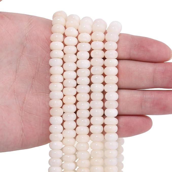 Songxi 5x8mm Natural Yellow Angel Stone Rondelle Beads, Gemstone by SongXi