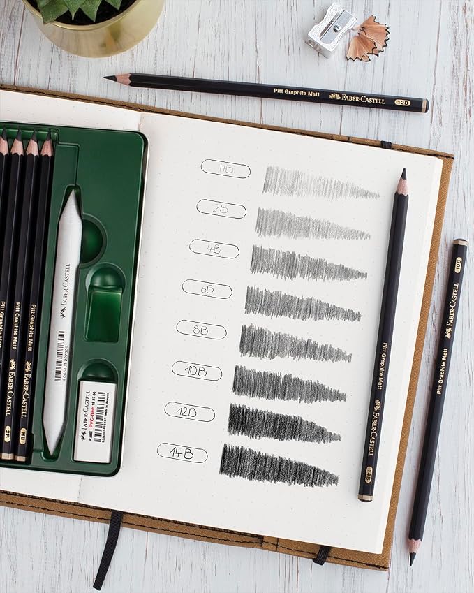 Faber-Castell Pitt Graphite Matte Pencil Set, Sketching Set of 4 Graphite - Image 4