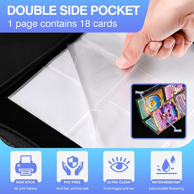360 Pockets Binder Card Sleeves Double-Sided 9 Pocket Trading Card Pages - Image 5