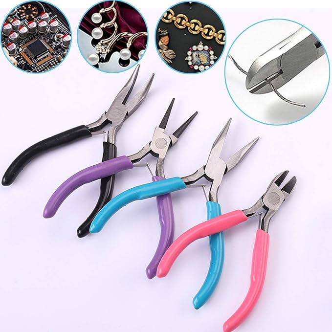 URSKYTOUS 4Pcs Jewelry Pliers Set Jewelry Making Pliers Tools Kit Include - Image 3
