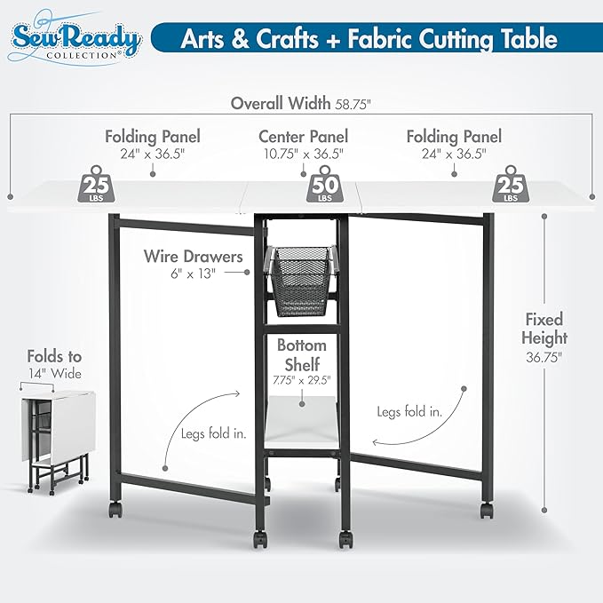Studio Designs Sew Ready Fabric Cutting Standing Table - Image 3