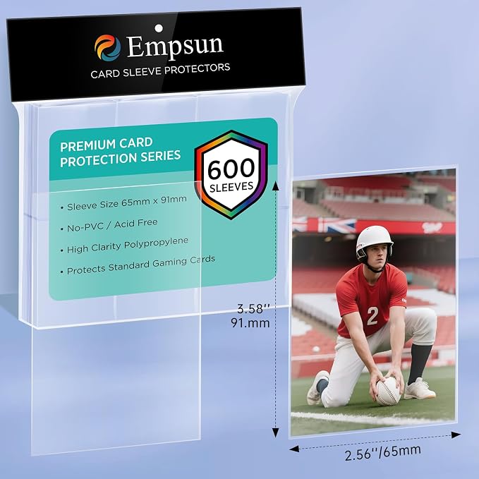 Empsun 600 Count Clear Penny Soft Sleeves: Trading Card Sleeves, Soft - Image 2