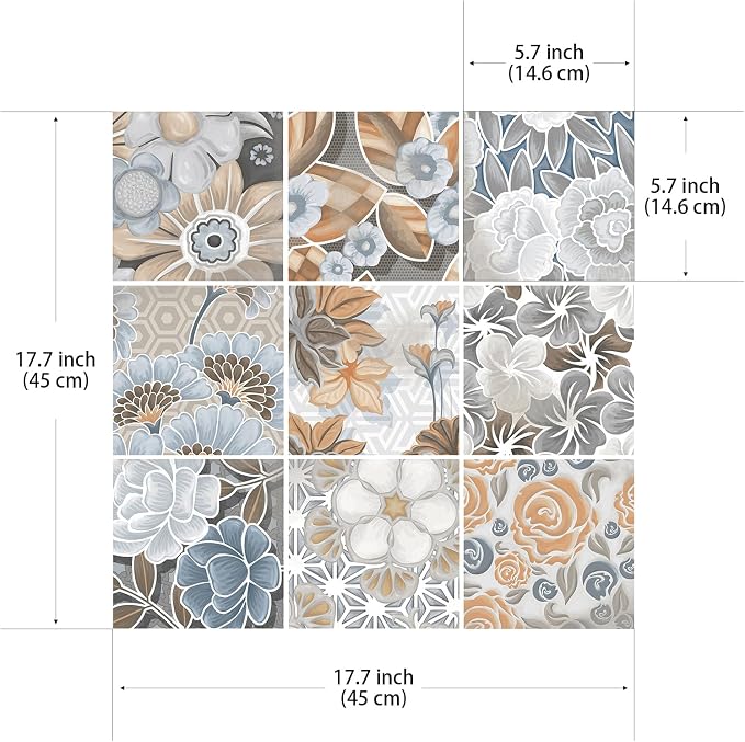 DKTIE Vintage Nature Art Tile Seamless Pattern Bathroom Window Privacy Film - Image 6