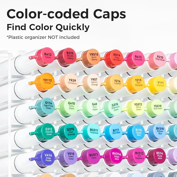 Ohuhu Alcohol Markers 48 Colors Brush& Soft Chisel AP Certified Refillable | - Image 9