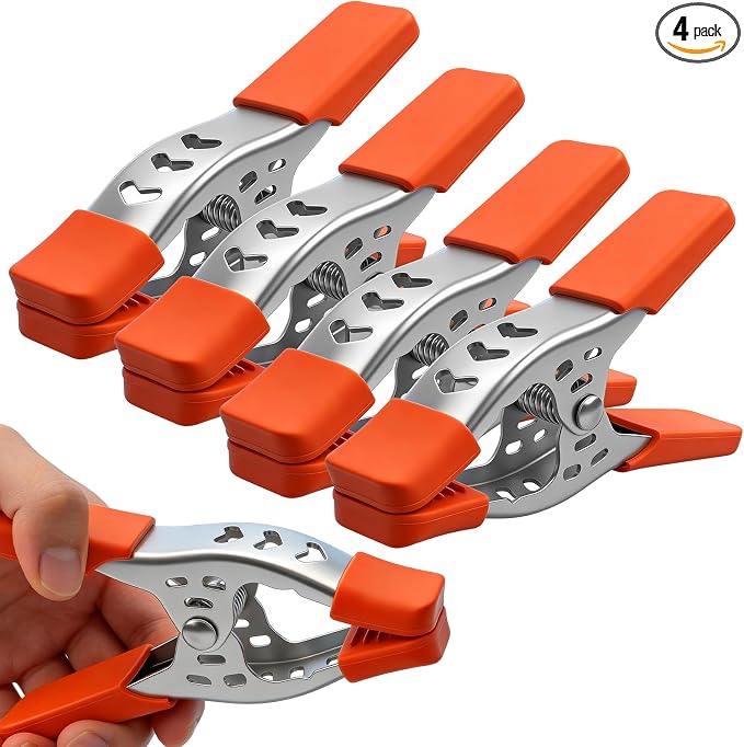 HORUSDY 4-Piece 8" inch Spring Clamp, Heavy Duty Spring Metal Spring Clamps by HORUSDY
