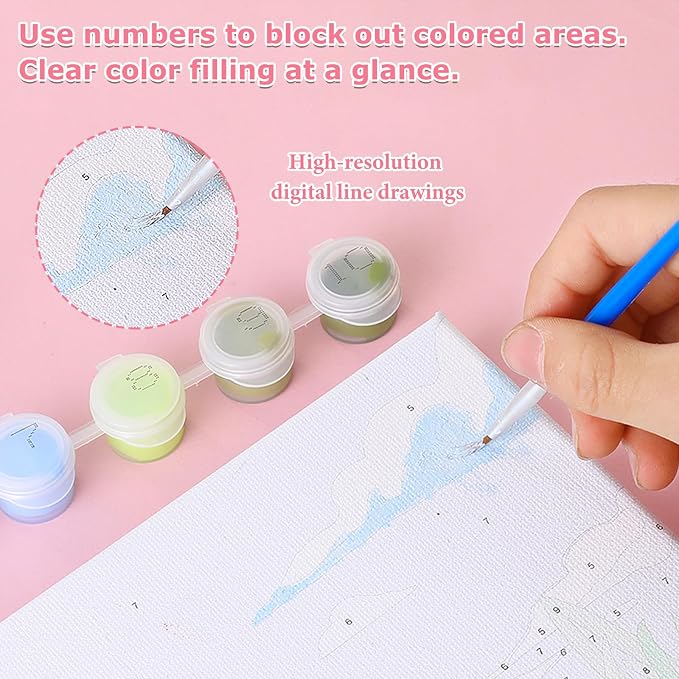 hkejoi Paint by Numbers Kit for Adults Beginner, Wing Paint by Numbers - Image 4