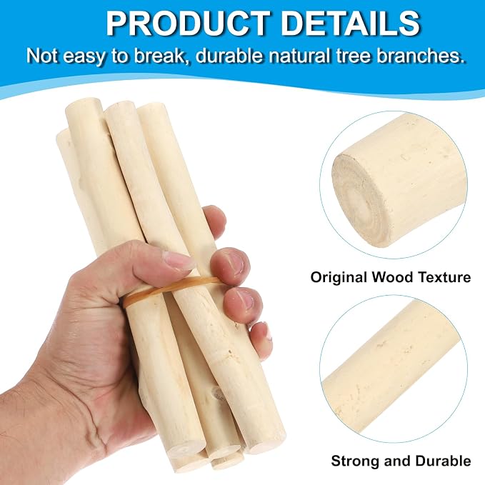 PATIKIL 8 Pcs / 10cm Wood Log Sticks, 0.6-1.2inch in Diameter Natural Driftwood - Image 3