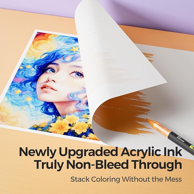 48 Colors Acrylic Paint Pens, Direct Liquid Acrylic Paint Marker Pens, Fabric - Image 8