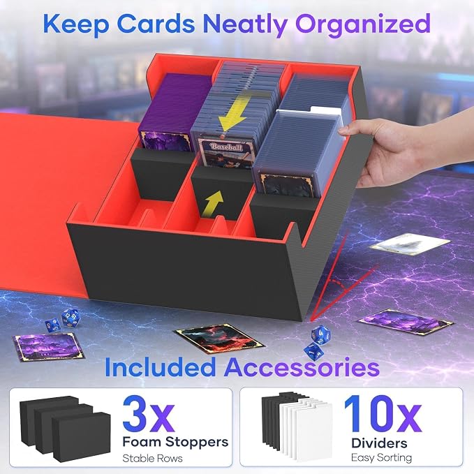 Mlikero Card Deck Case for Trading Cards 1800+, Trading Card Storage Box Fits - Image 4