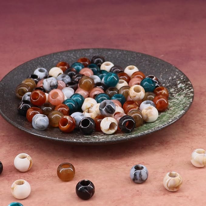 160pcs 12mm Acrylic Mix Color Large Hole Round Beads - Image 6