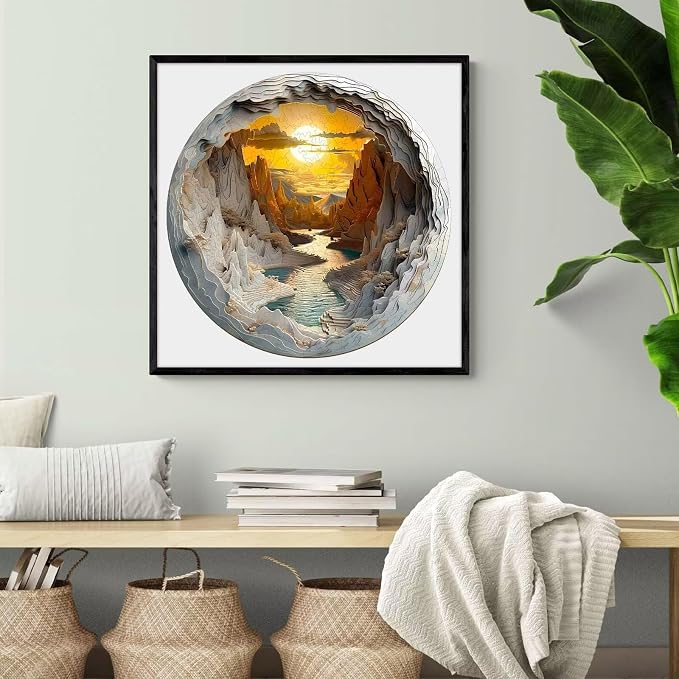 3D Vision Inside Mountain Range Sunrise Sunset Winding River Valley Puzzles 200 - Image 8