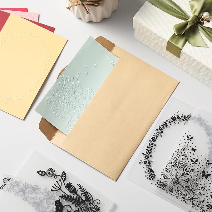 Geiserailie 8 Pcs Embossing Folders 2d/3D Embossing Machine Template Paper Card - Image 6