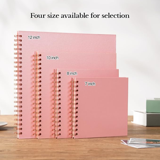 potricher 7 x 7 Inch DIY Scrapbook Album 40 Pages Hardcover Kraft Paper Scrap - Image 6