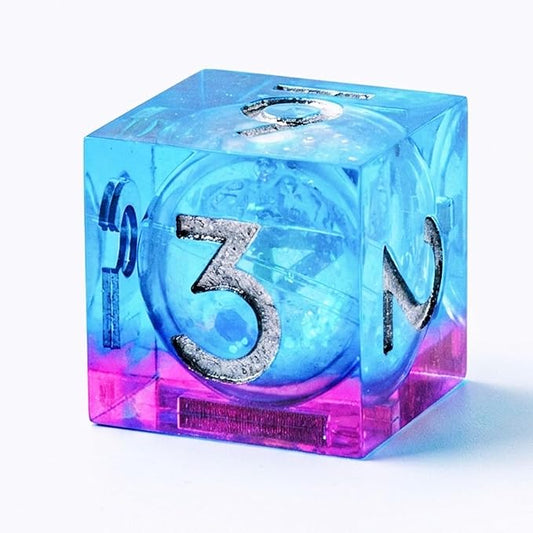 1Pcs D6 DND Dice Liquid Core Resin Sharp Edge D&D Dice, Random Color and Style by YEMEKO