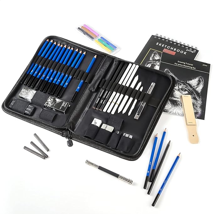 Prina 50 Pack Drawing Set Sketch Kit, Sketching Supplies - Image 7