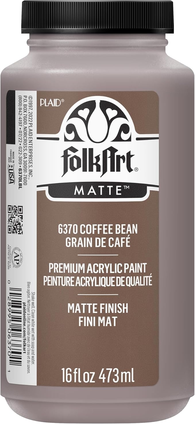 FolkArt Matte Acrylic Paint in Assorted Colors, 16 oz, Coffee Bean 16 Fl Oz by FolkArt