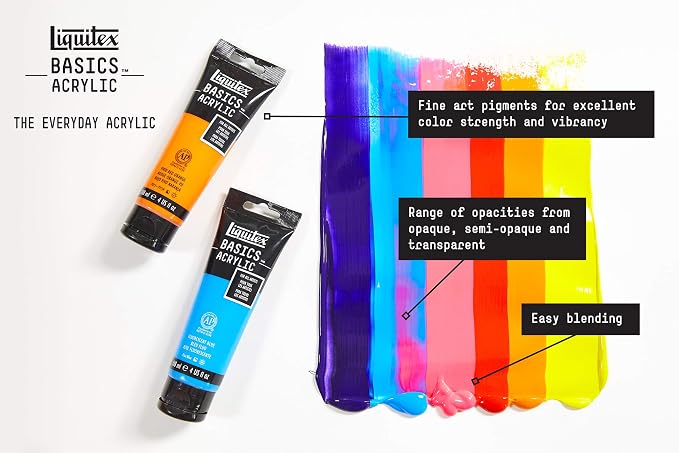 Liquitex BASICS Acrylic Paint, 118ml Tube, Primary Blue - Image 3